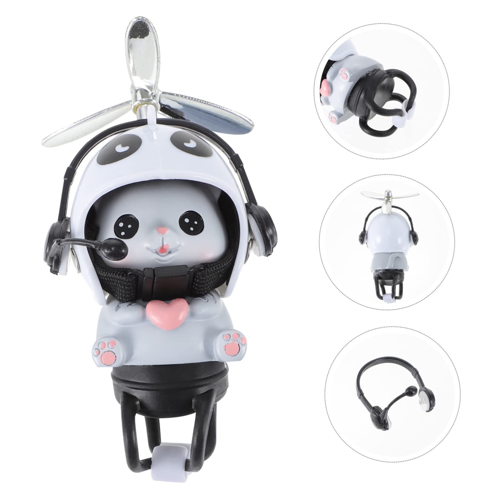 Abaodam Motorradhelm Krone 3st Puppenschmuck Autoschmuck Katze-armaturenbrett-Dekorationen Katze Mit Helm Fahrradklingel Für Armaturenbrett Dekorationen -zubehör Kind Harz Weiß Katzenecke Ente