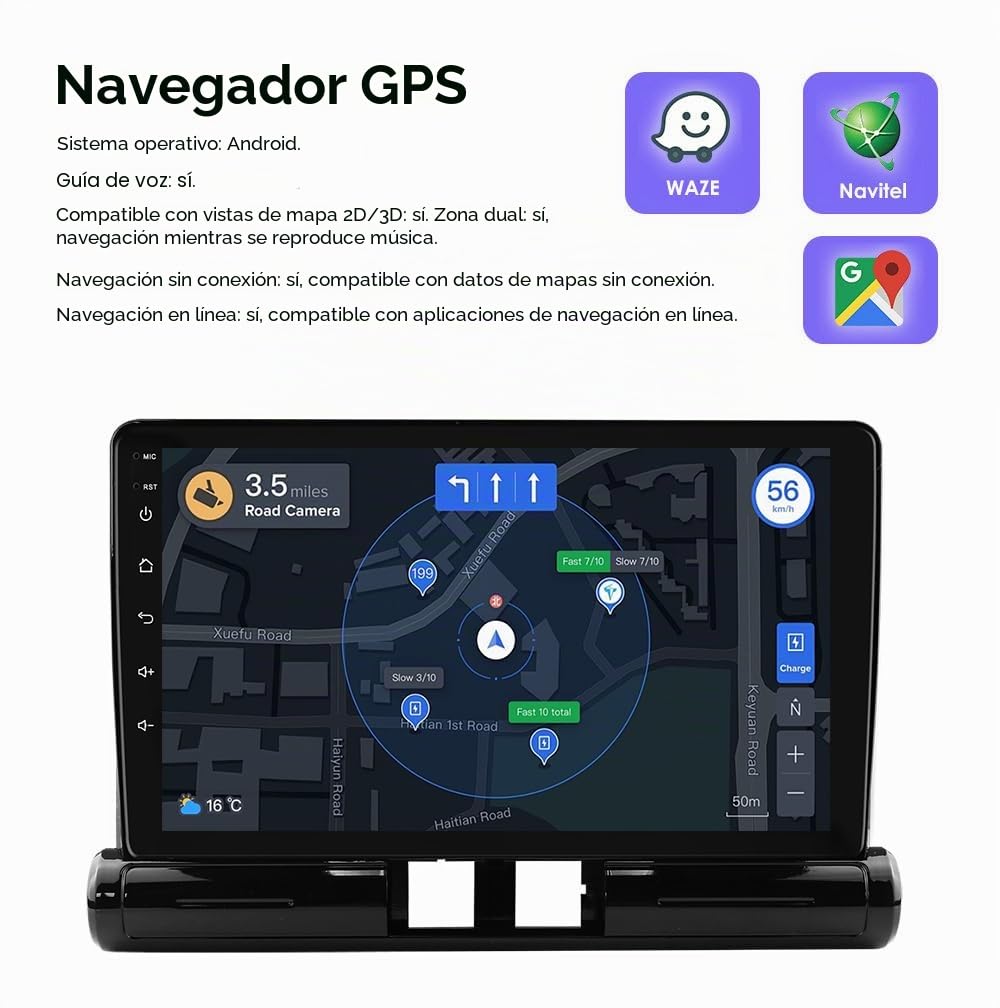 Android 14 9 pulgadas Radio de coche para Citroen C3/C3 aircross 2017-2023 para Citroen C4/C4 Aircross (Brazil) 2017-2023 compatible con coche inalámbrico / Android Auto, control del volante, WiFi/4G