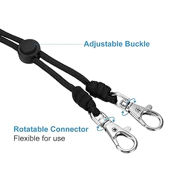 確認用　ストラップ 袋織9.5mm幅ネックストラップ[リング・明るい青] | ピナクルID