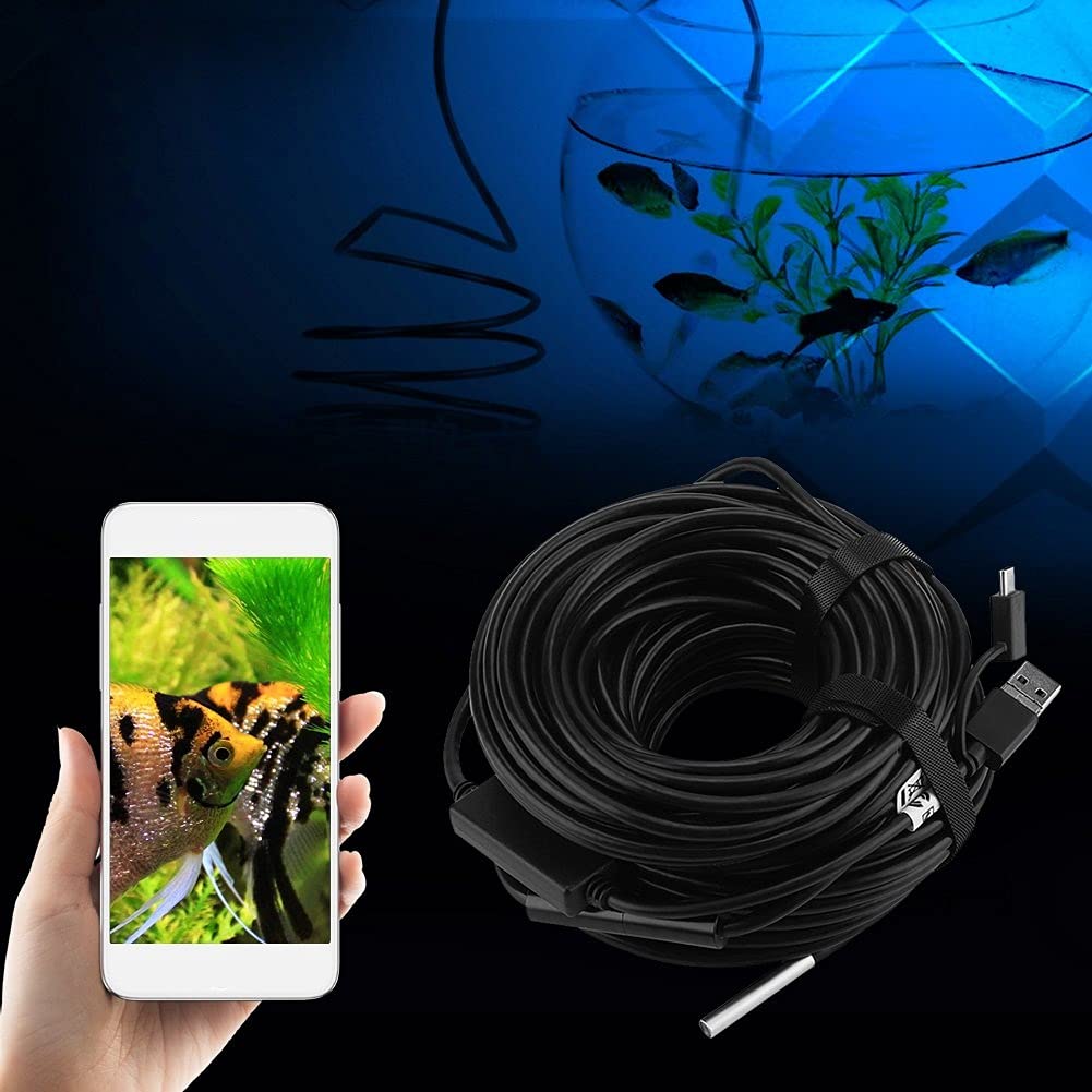 Endoscopio USB HD 3 in 1, Endoscopio Fotocamera di Ispezione Impermeabile, Regolabile 20 Metri Snake USB Cavo, 720p Megapixel HD,con 6 Luce LED