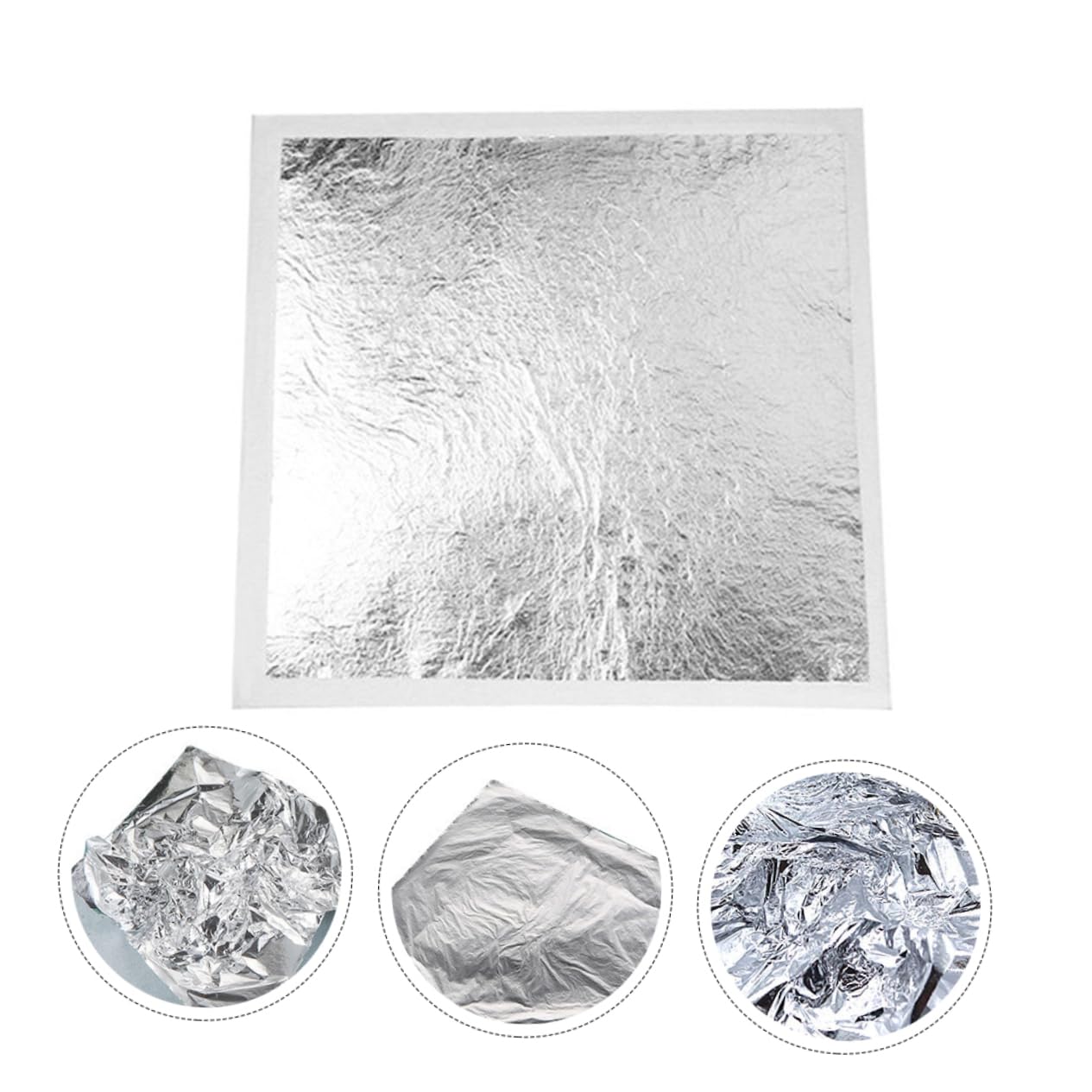 NUOBESTY 3 Sätze Silberfolie Vereiteln Vergoldung Nachahmung Artwork-Tool-Folie Wandverkleidung Wand Polsterung S Art Bettwäsche Folienblatt Bastelkunst Folie Silver 200 Stück * 3