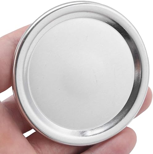 Miniatura 10 de YiZYiF 10 tapas de sellado de acero inoxidable a prueba de fugas, resistentes a la oxidación, tapas sólidas para conservas de boca regular, color