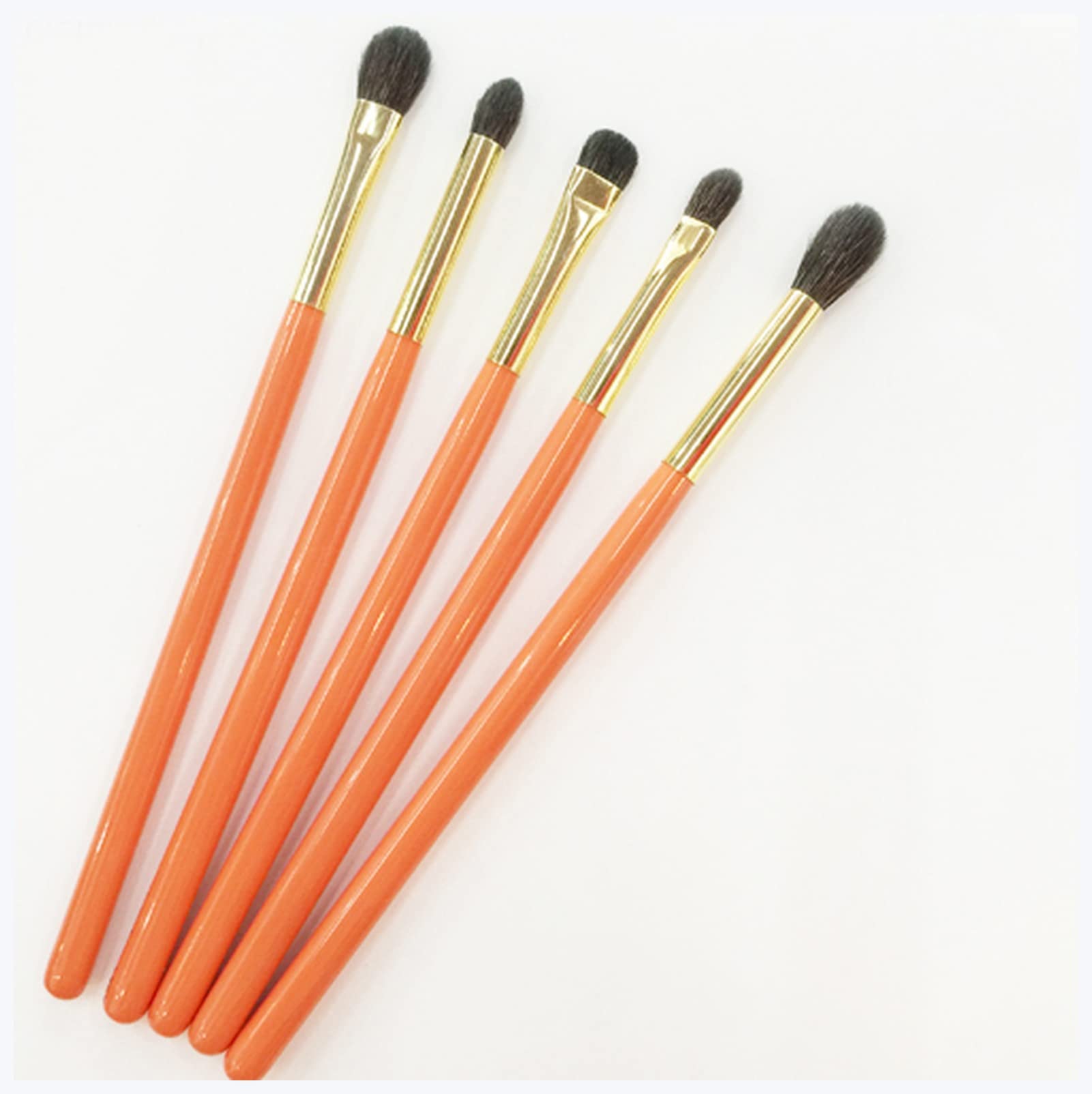 Brochas de Maquillaje Profesional Hecho a Mano Maquillaje Pinceles Kit Suave Azul Ardilla Cabra Pelo Ojo Sombra precisa Mezcla Cepillo Naranja Maquillaje Juego Brochas de Maquillaje Profesional