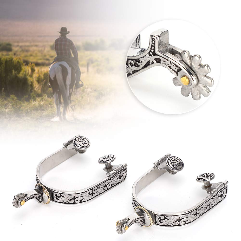 Éperons Homme Acier Marron – Ornés D'un Cow-boy Et D'un Cheval – Saddles & Such