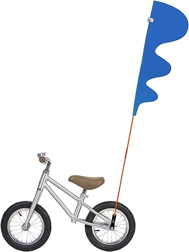 Miniatura 2 de TRICEPLAY Banderas de seguridad azules para bicicletatriciclo de dinosaurio alta visibilidad, bandera de bicicleta, bandera de seguridad para