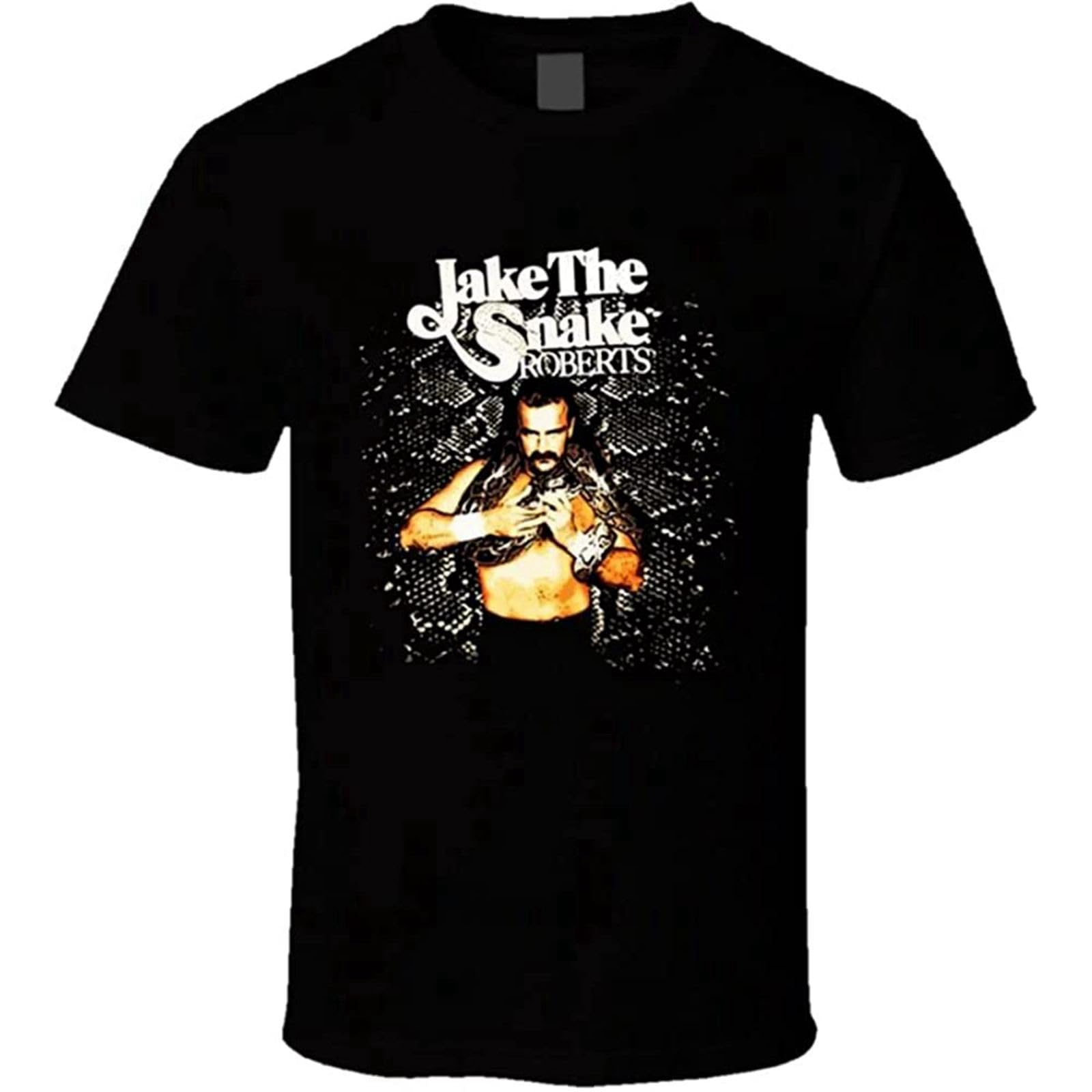 Keyru Men's Black Jake The Snake Roberts Retro Wrestling T Shirt M