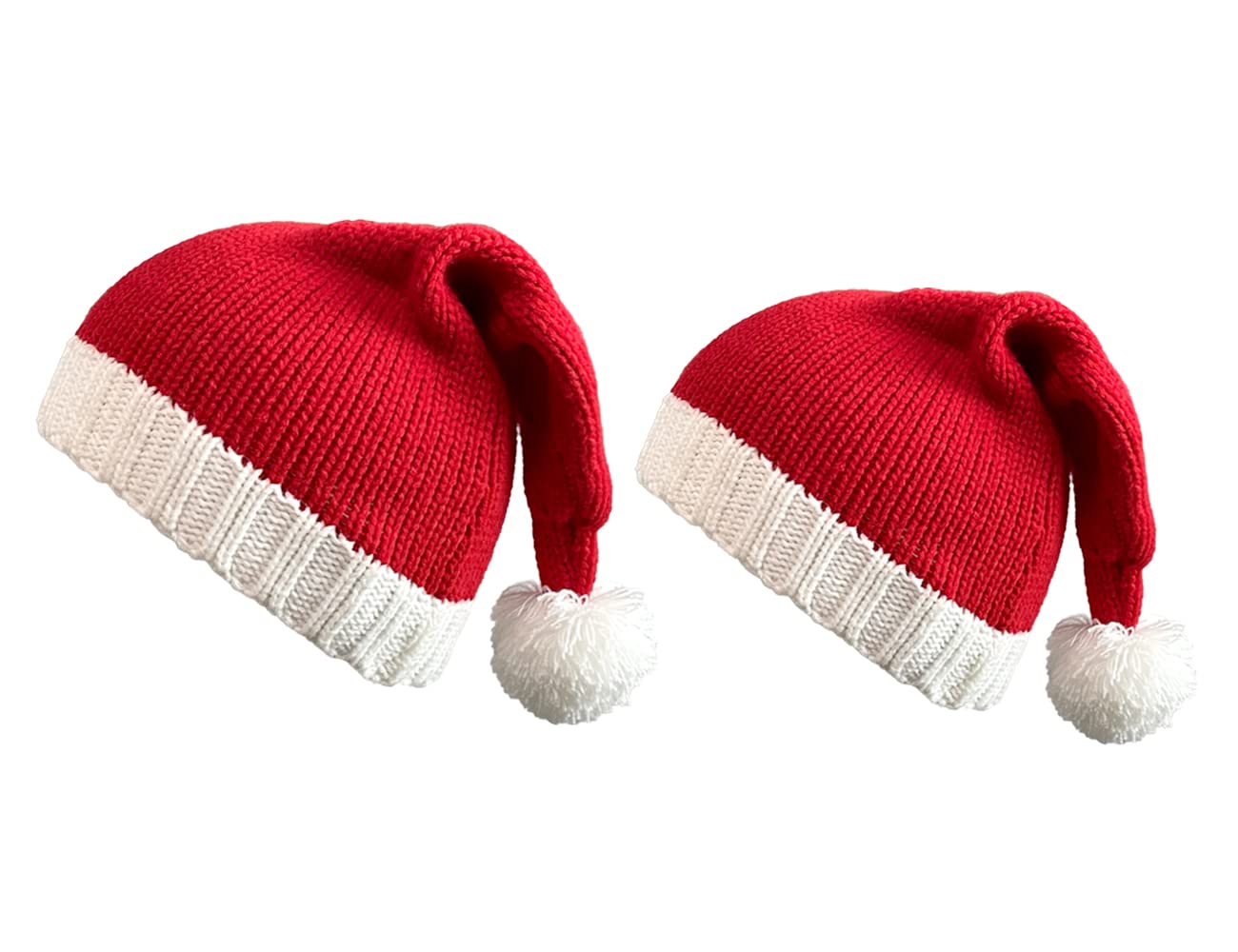 AnlaeySanta Hat Knitted Christmas Hats Elk Horn Winter Crochet Xmas Hat for Kids Adults