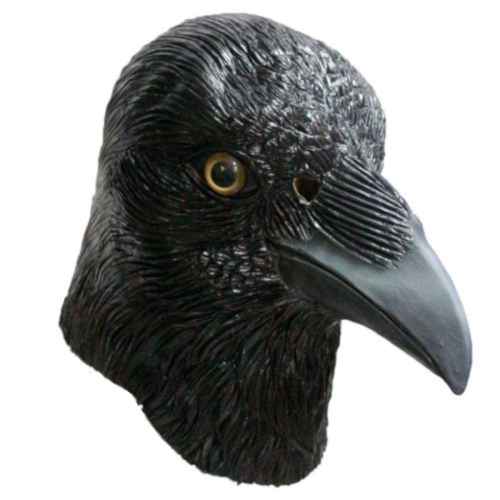 B-Creative Latex Full Head Overhead Animal Cosplay Masquerade Fancy Dress Up Carnival Mask (Crow Mask)