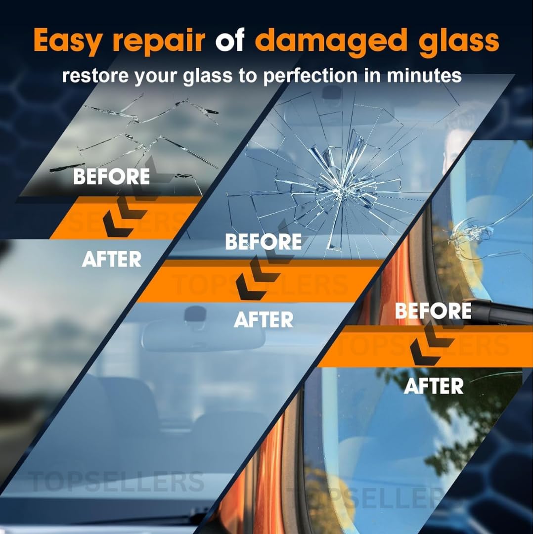 Upgraded Windshield Repair Kit (2025 Edition) – Fix Chips, Cracks, Bulls-Eye, Star & Nicks | Easy DIY Car Glass Repair Tool Set for Auto Windshield Polishing | Pack of 1 - Image 3 thumbnail