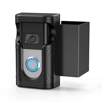 Anti-Theft Video Doorbell Door Mount for Doorbell 1/2/3/3 Plus/4/Pro/Pro2/Wired/Blink, No-Drill Doorbell Mount for Apartment Home Rentals Office Room(Not Included Doorbell),Black