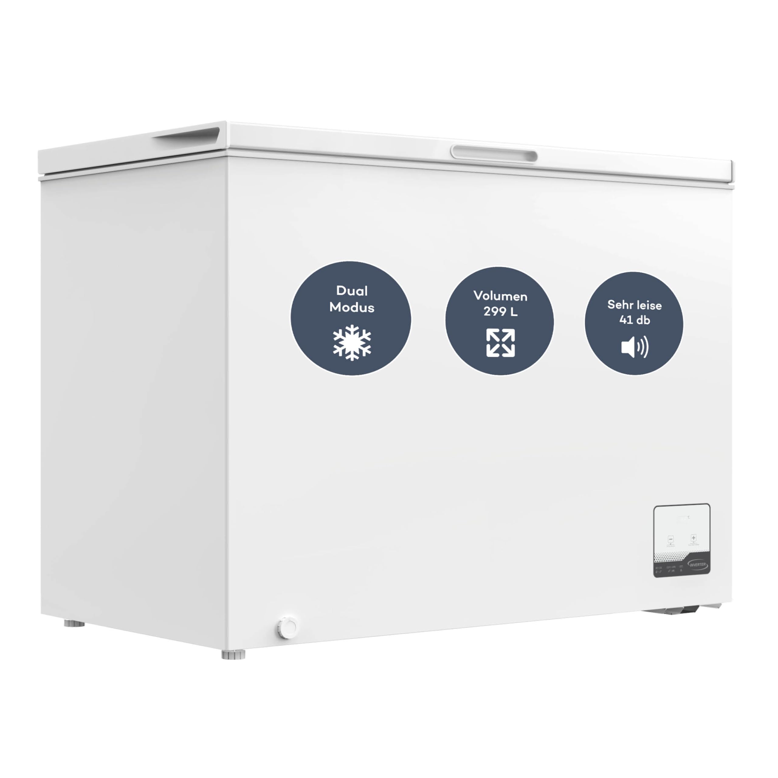SCHOEPF GT300S Gefriertruhe 299 L Weiß 83,5 x 112,5 x 61 cm Energieklasse E Schnellgefrieren 41 dB 231 kWh/Jahr 4-Sterne-Kennzeichnung Freistehend