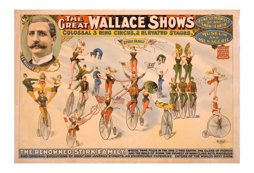 Poster de cirque d'époque pour la décoration murale d'un salon vintage