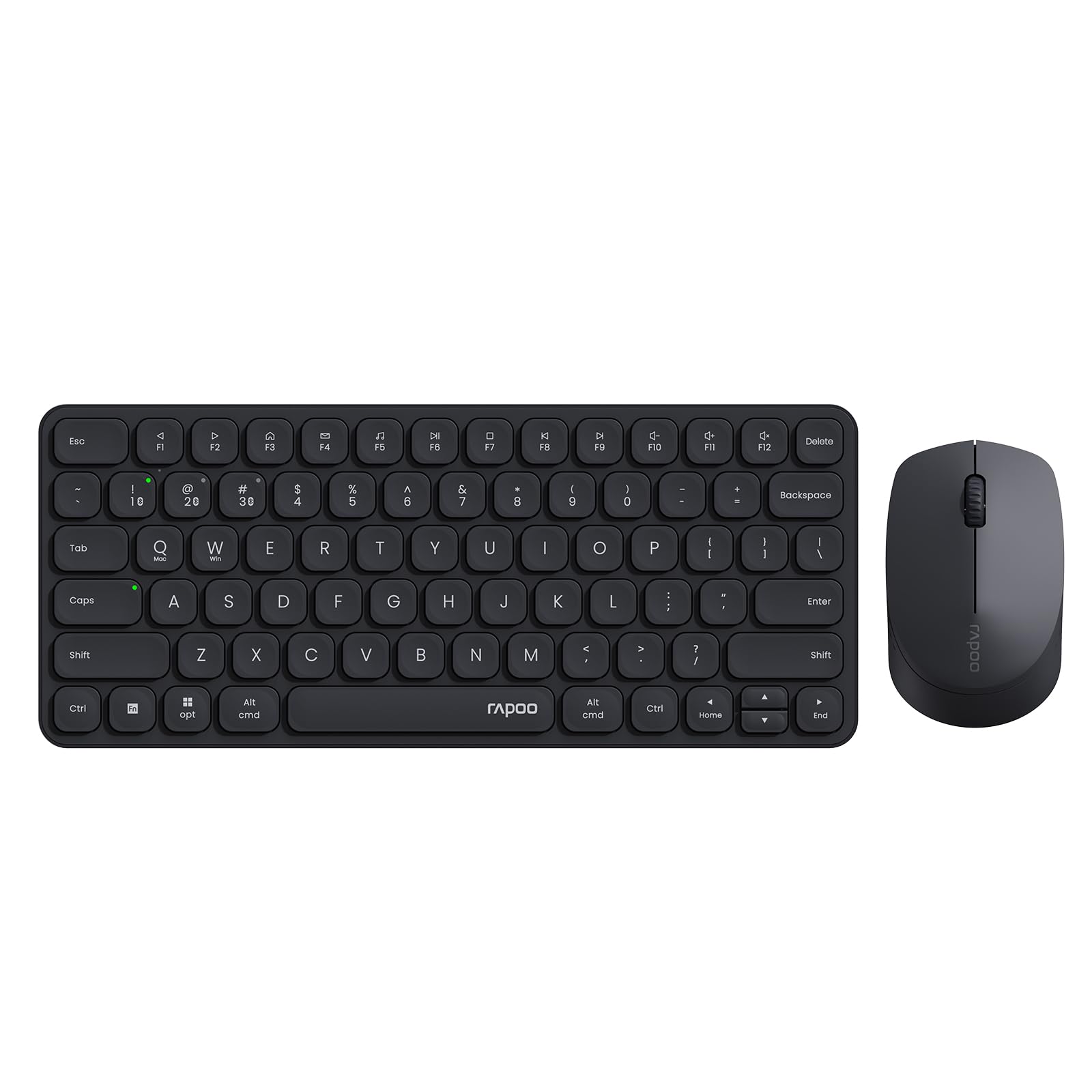 RAPOO 9010M ワイヤレス キーボード マウス セット マルチデバイス US英語配列 キーボード 無線 Bluetooth 5.0/4.0/2.4GHz 静音クリック 4台デバイス同時接続可能 サイレント コンパクト ロープロファイルキー Windows/Mac/Linux/Chrome対応 バッテリー式電源 ブラック