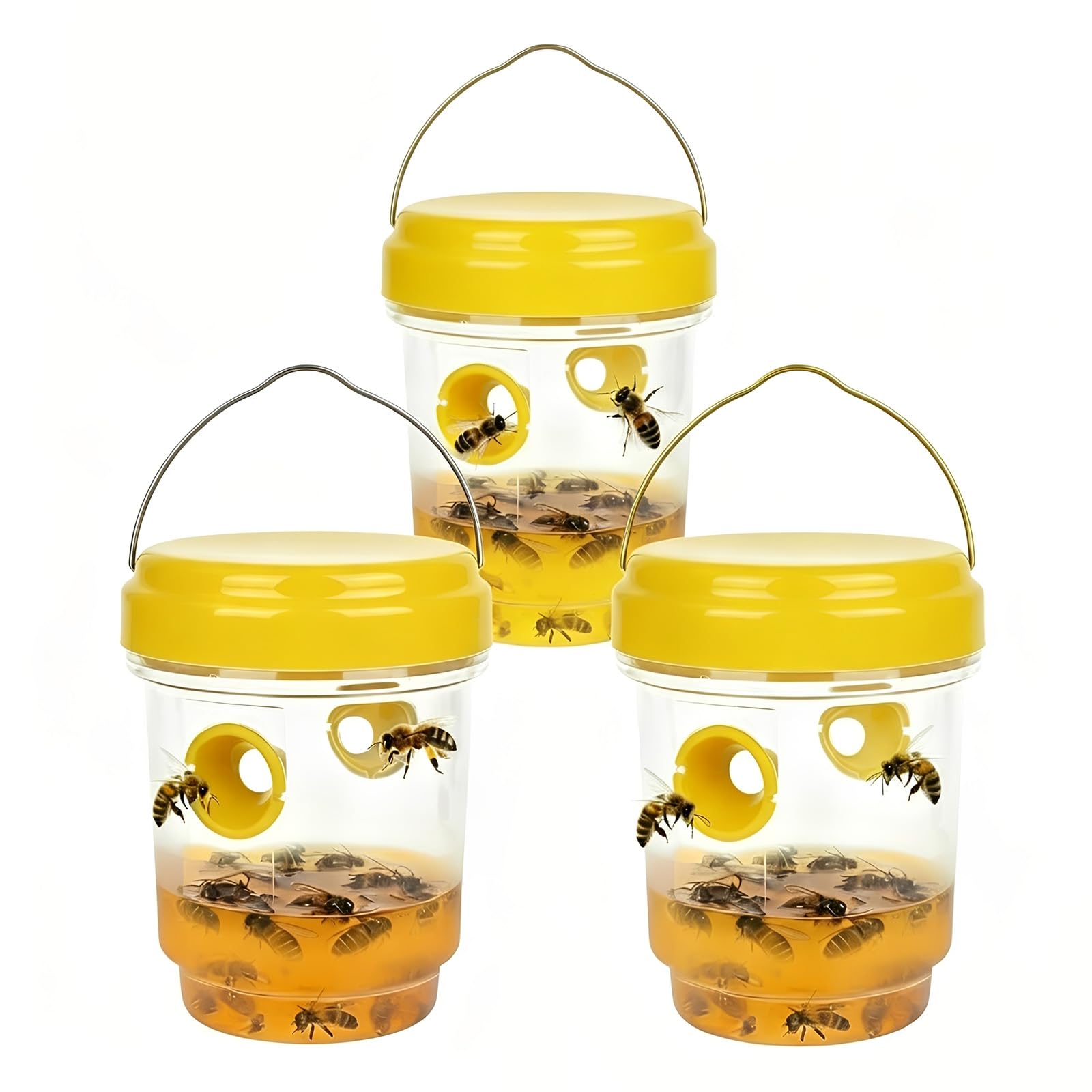3 Pack Wasp Trap Effective Wasp Nest Killer traps Hanging for Outdoor-Indoor, Reusable Yellow Jacket Traps Killer, Hornet Trap, Bee Catcher Insect Control for Garden Outdoor Courtyard