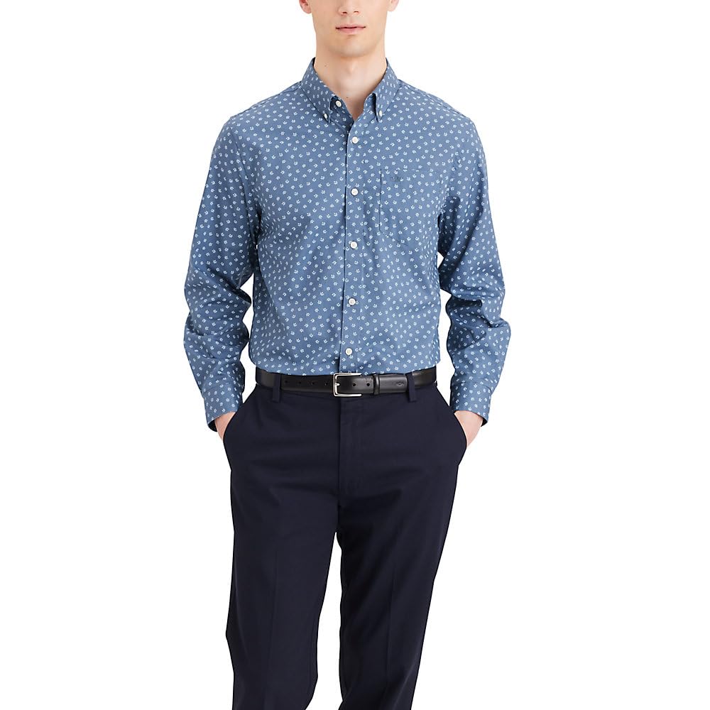 Dockers Classic Fit Long Sleeve Signature Iron Free Shirt with Stain Defender Camisa Abotonada para Hombre