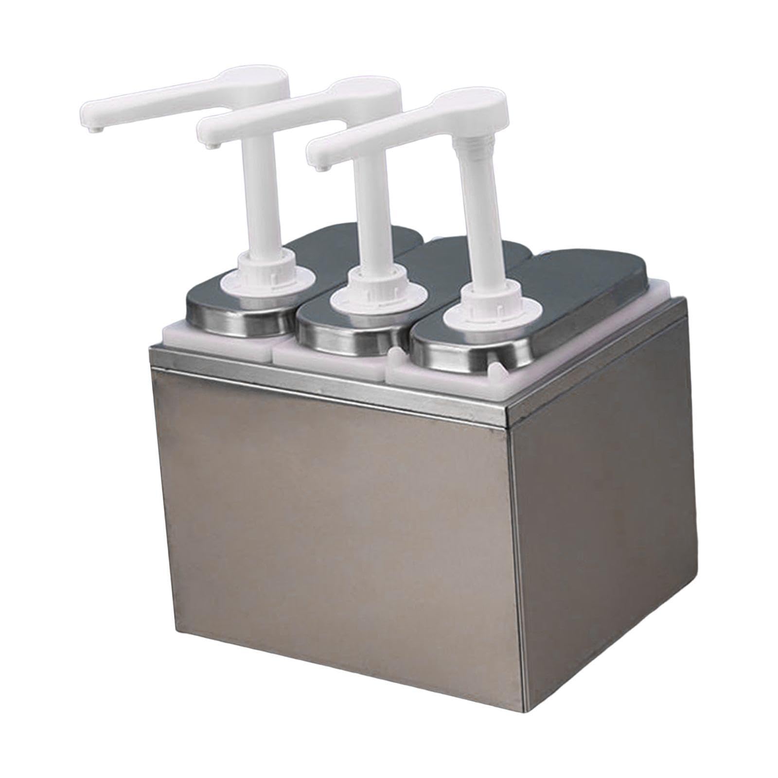 Dispensador de manual que ahorra tiempo y esfuerzo. Tres cabezas | Botella con bomba. Dispensador de desmontable fácil de usar. Botella manual para condimentos que