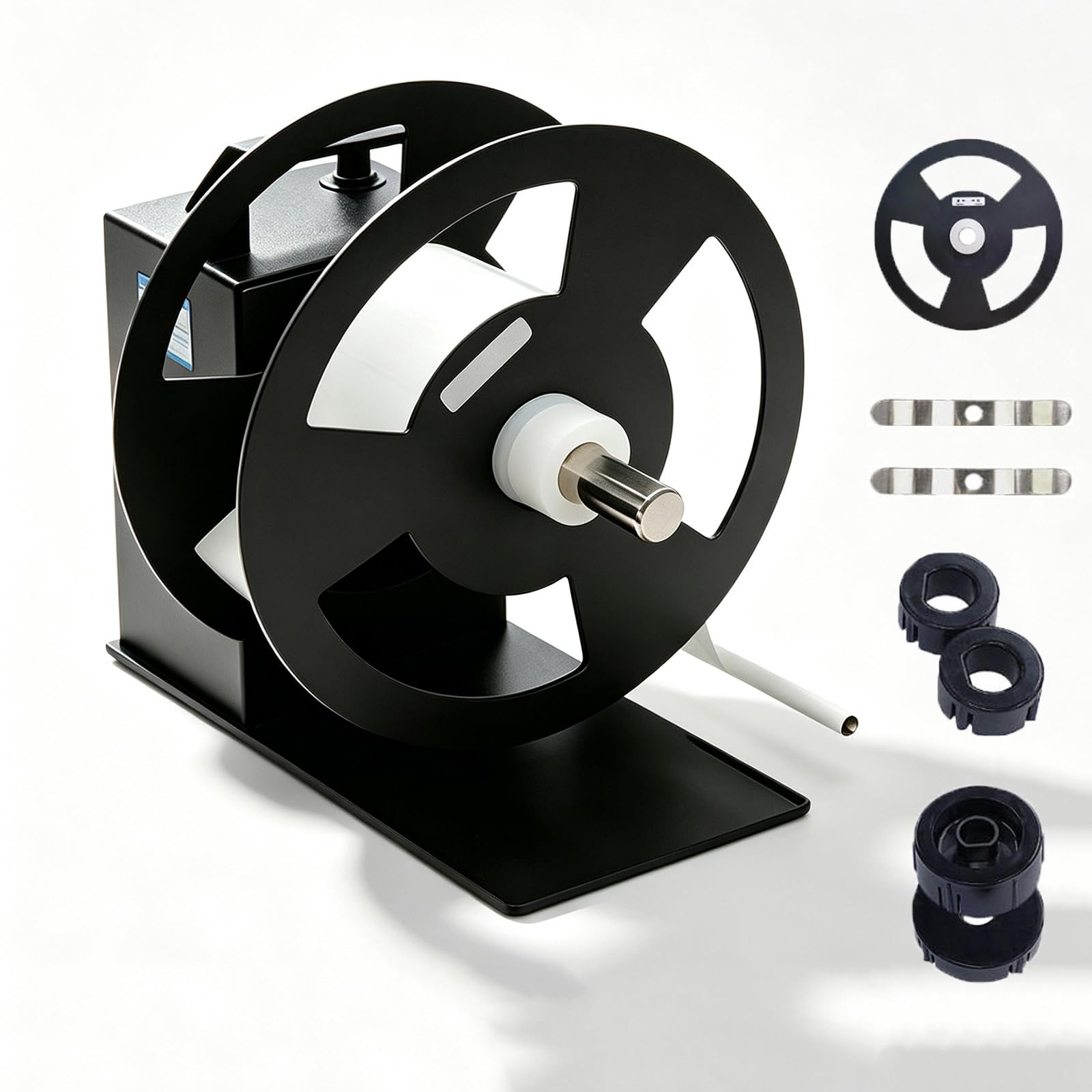 Riavvolgitore Industriale per Etichette, Riavvolgimento Bidirezionale Auto con velocità Regolabile E Rilevamento Intelligente; con Anime da 1"/1,5"/3"; Larghezza 12cm/4,7", Diametro 23cm/9"