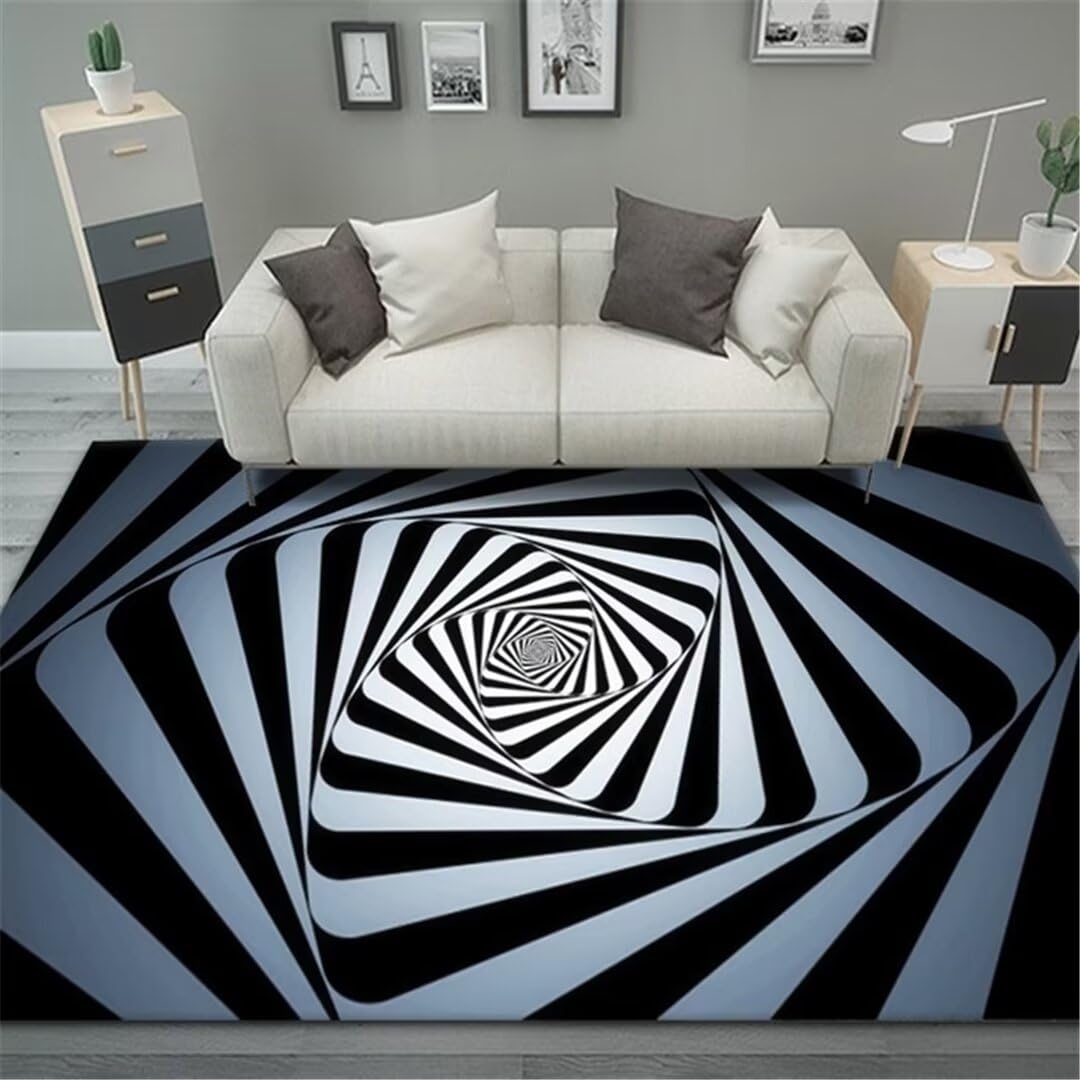 Alfombras Online Baratas Decoracion Dormitorio Juvenil En Dormitorios Juveniles con Remolinos Y Gráficos 3D Estéreo 120X180Cm Negro