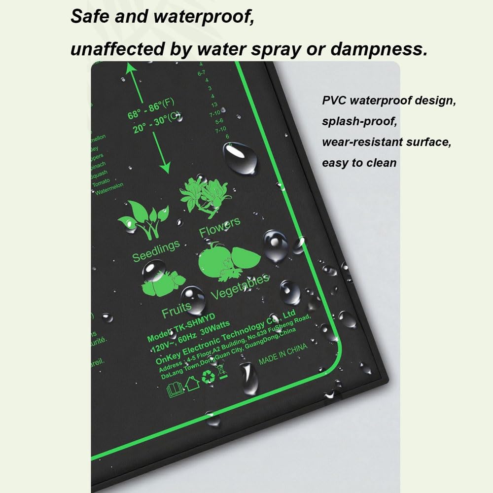 Tapis Chauffant pour semis d'intérieur, Tapis de Germination hydroponique pour serres, Semis d'hiver et Jardinage Domestique(20 * 10in (Two-Pack))