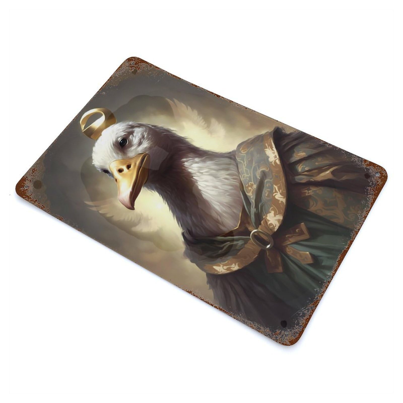 Duck Mystical Creatures Rusty Metal Tin Sign 11.8"x7.9", for Shed, Workshop And Garage Wall Decor, Shabby Chic Decor