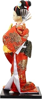 HOMSFOU Boneca De Quimono De Gueixa Japonesa Boneca De Quimono Asiático Gueixa Boneca De Maiko Estatueta De Gueixa Asiática Colecionável Kokeshi Artesanato Ornamento De Painel De Carro