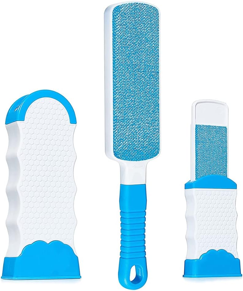 NeoStyle Pet Hair Remover, Double-Sided Cat and Dog Remover For Couch, Furniture,Clothing,Car Set, Lint Remover with Self-Cleaning Base, Pet Cat and Dog Hair Brush Roller (Blue2)