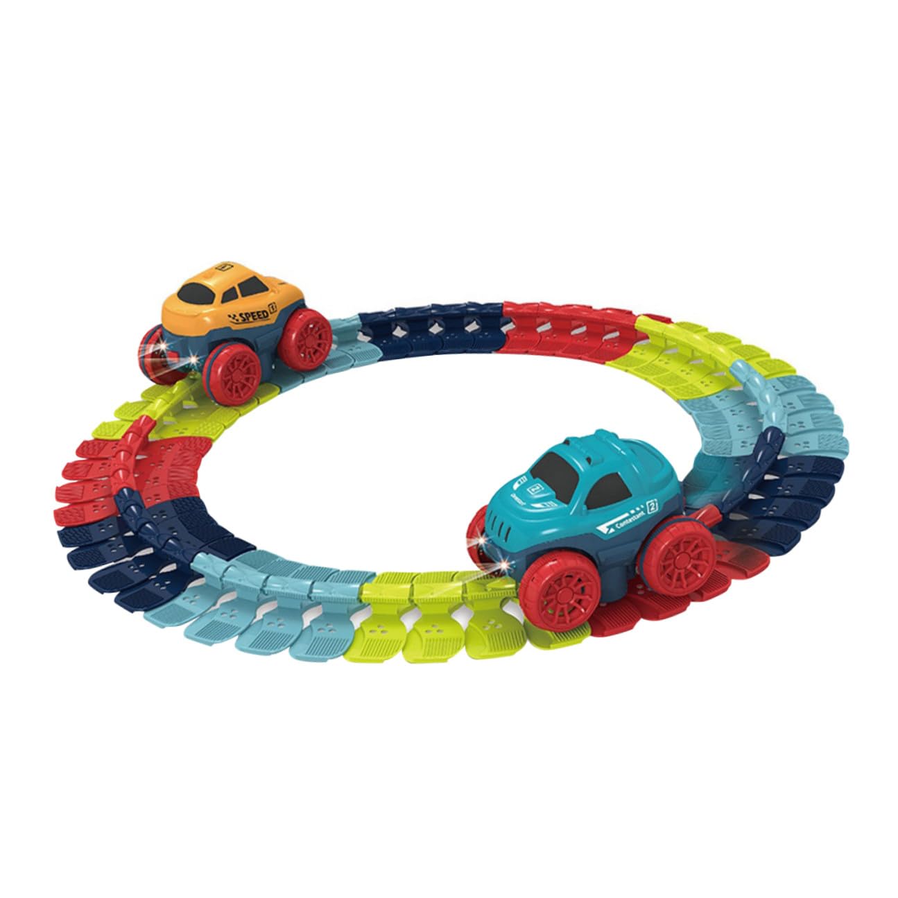 Carro Elettrico su Rotaia Giocattolo Led, Set 1 in Plastica | Gioco Educativo e Creativo, Guida Simulata Sul Tracciato, Robustezza Elevata per Ragazzo Ragazza