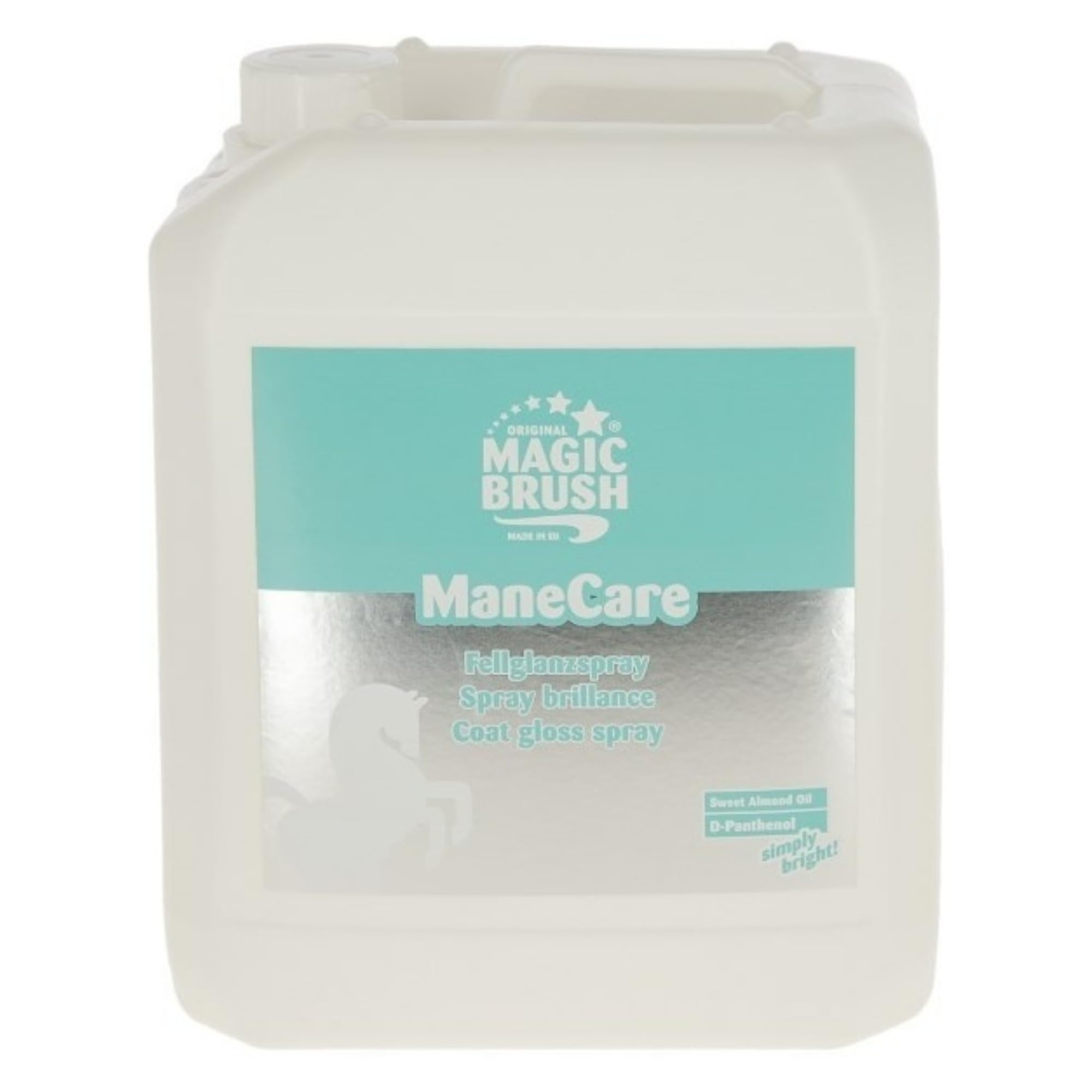 RL24 MagicBrush - Mähnen- & Fellglanzspray ManeCare – 1 x 5000 ml | Kanister – Mähnenspray für Pferde – Leichtkämmspray für seidigen Glanz – Pferde Mähnenspray & Schweifspray