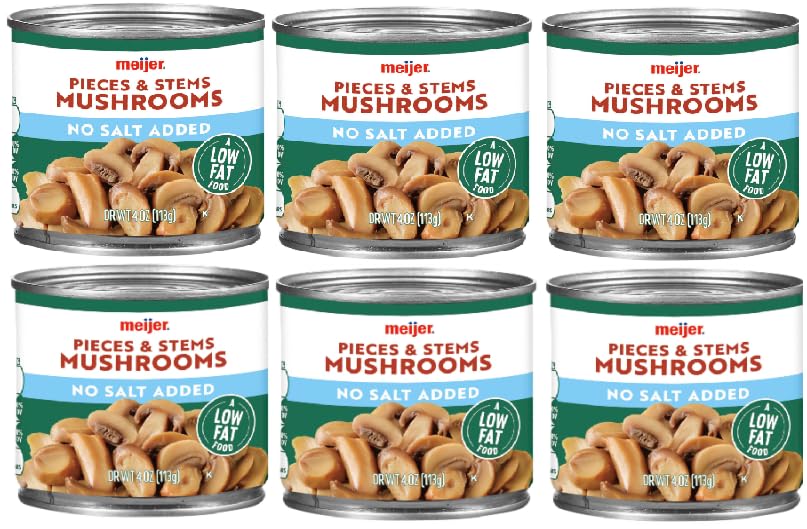 Mushrooms Pieces & Stems No Salt Added (Pack Of 6 Cans) 4 oz. Each
