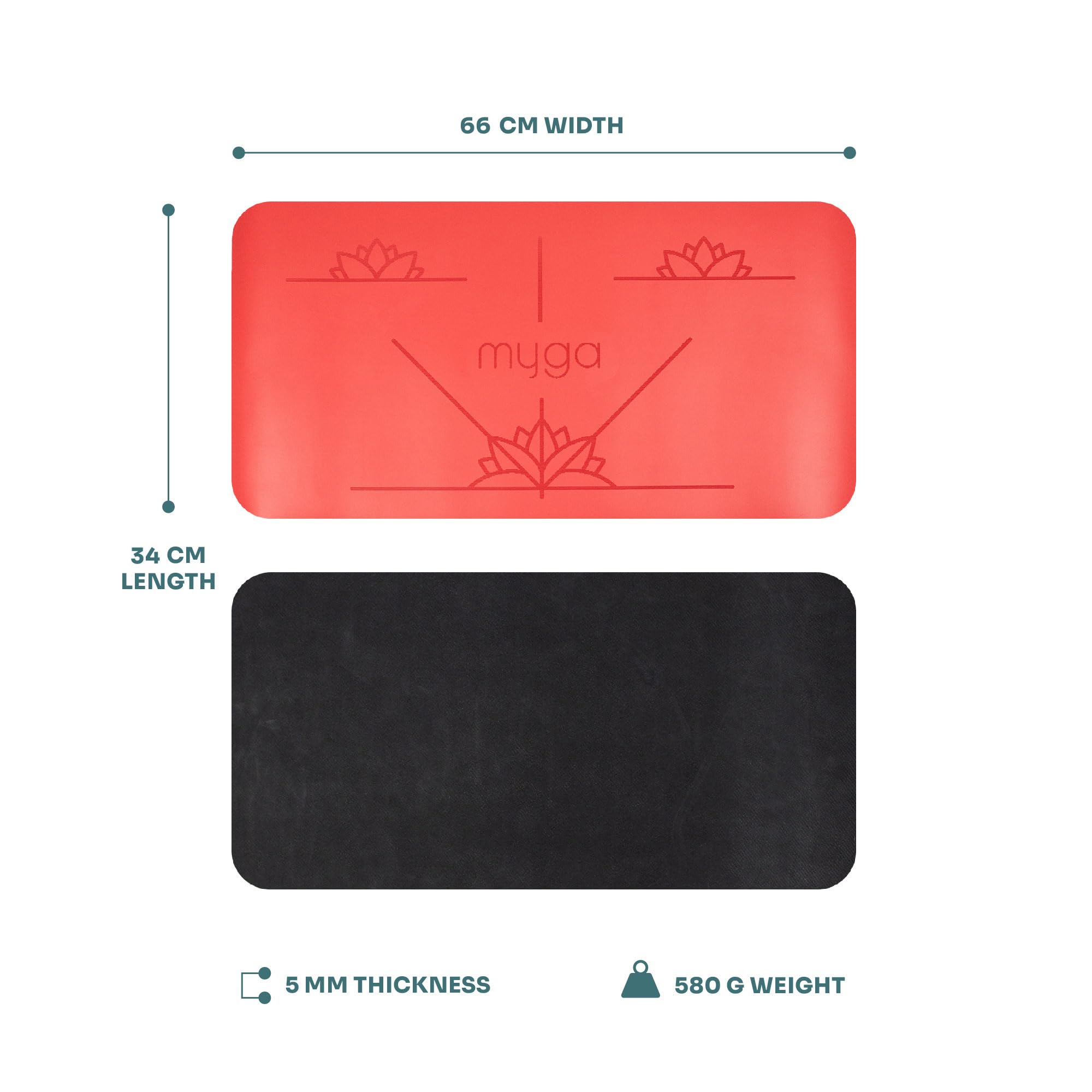 Myga Alignment Yoga Pad Mat - Cuscinetti Antiscivolo per un'ammortizzazione Extra con Il Ginocchio - Supporto per Gomiti e Mani