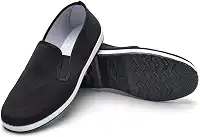 Sapatos de Tai Chi, Sapatos de Kung Fu de Lona Tradicional Chinesa, Sapatos de Artes Marciais de Pequim, Sola de Borracha Preta Unissex