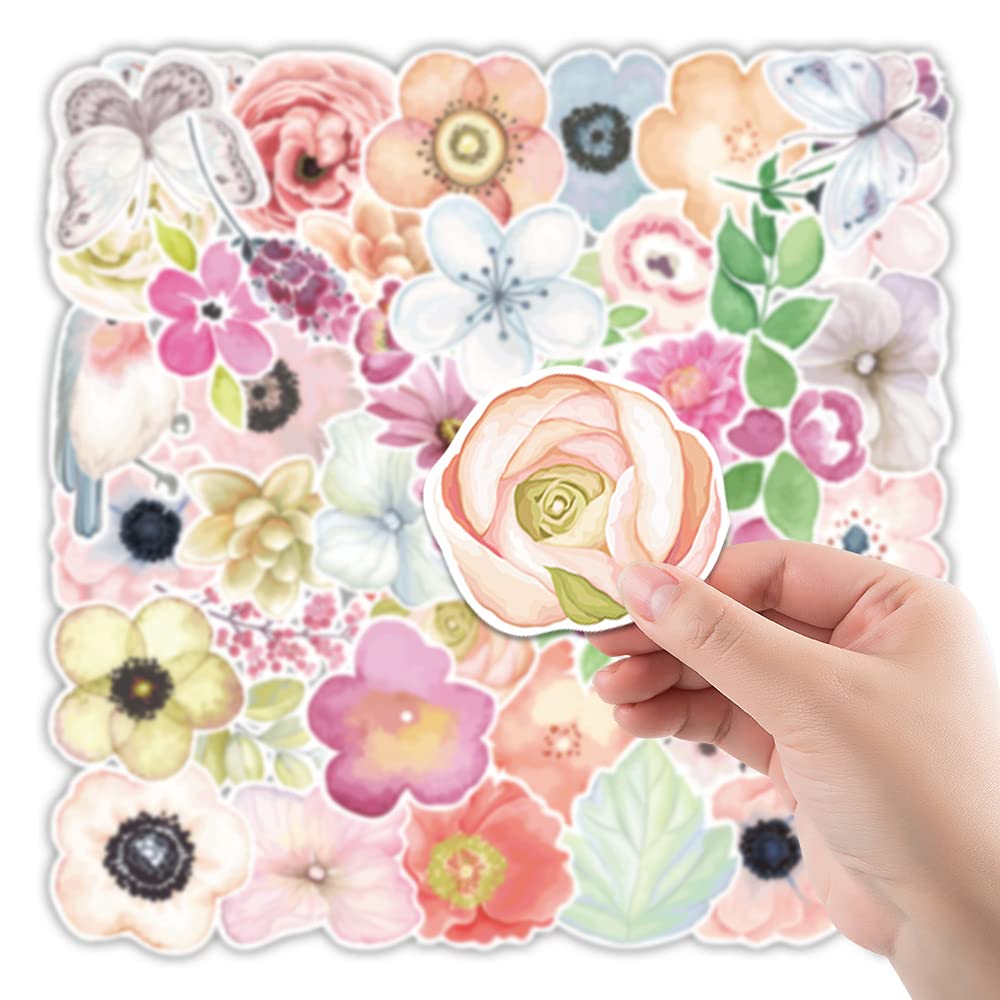 500pz/Rotolo Adesivi Floreali per Bambini, 3,8cm 8 Motivi Decalcomanie Floreali Primaverili ed Estivi Colorati Decalcomanie Floreali per Album di Ritagli Biglietti Bottiglie d'Acqua Buste