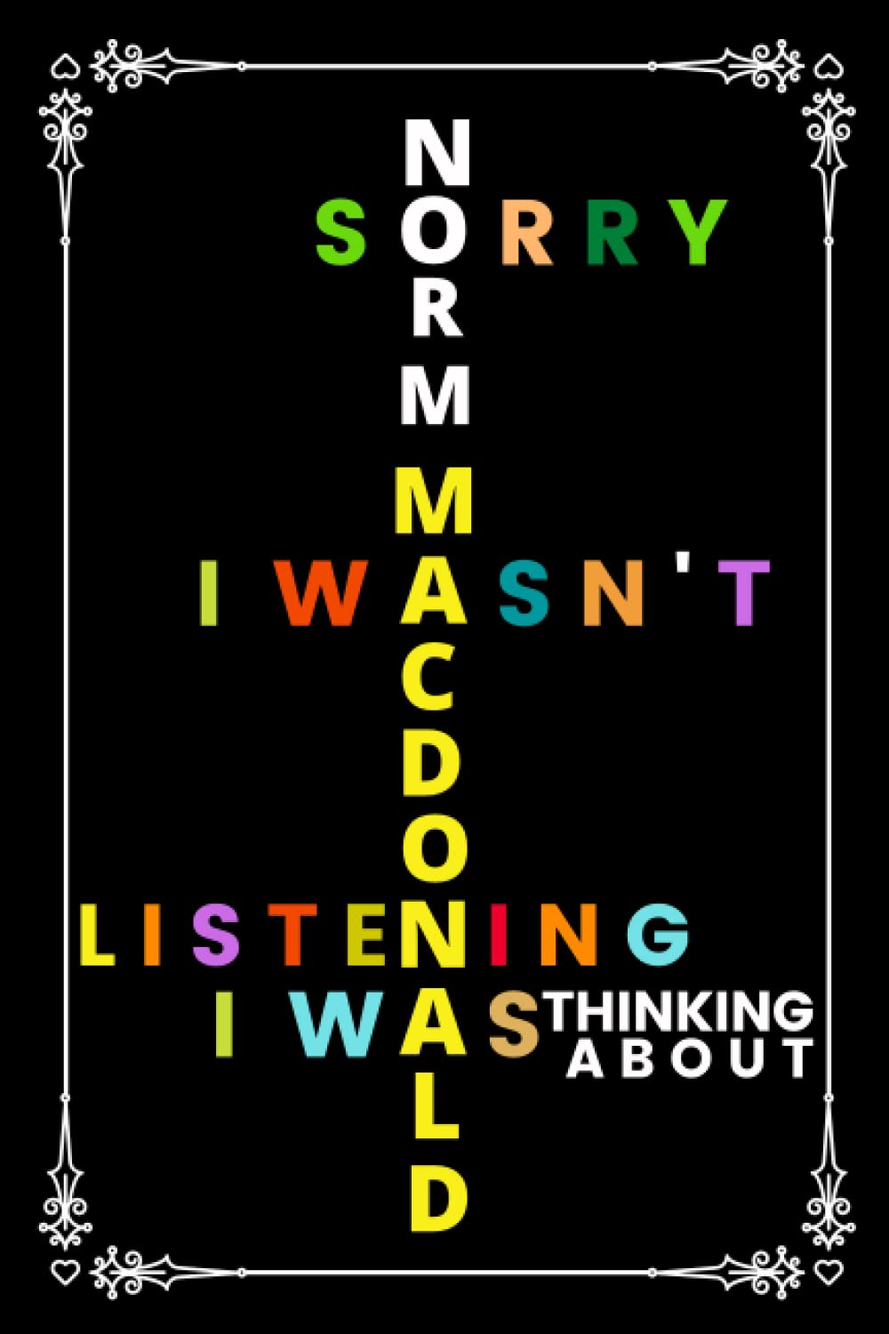 Sorry I Wasn't Listening I Was Thinking About Norm Macdonald: For All Norm Macdonald Book Fans , 6X9 Blank Lined Notebook.