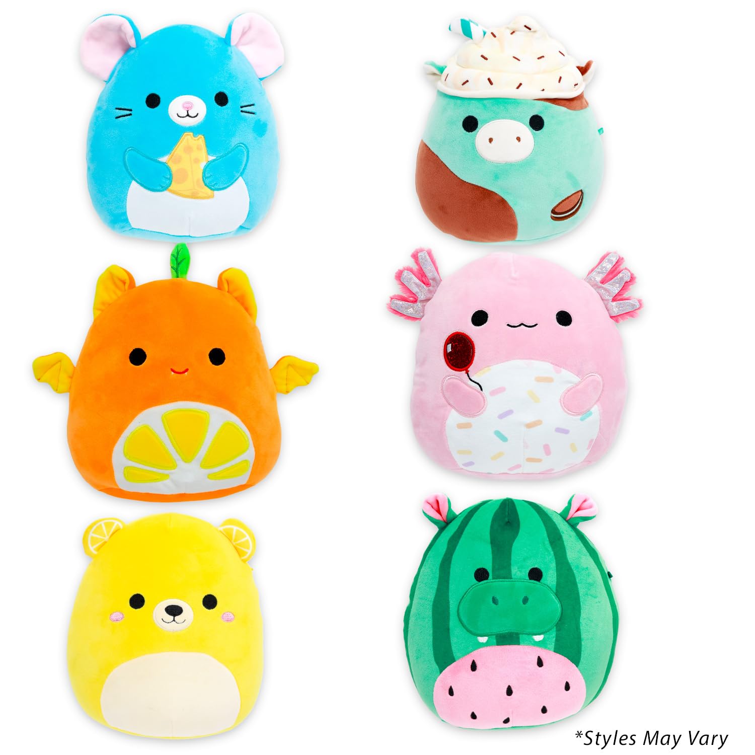 Squishmallows Plüsch-Set für Kinder – 4-teiliges Bündel mit 20,3 cm mittelgroßen Plüschtieren plus Aufklebern, mehr | Squishmallows Plüsch-Set für Mädchen, Jungen (Stile variieren)