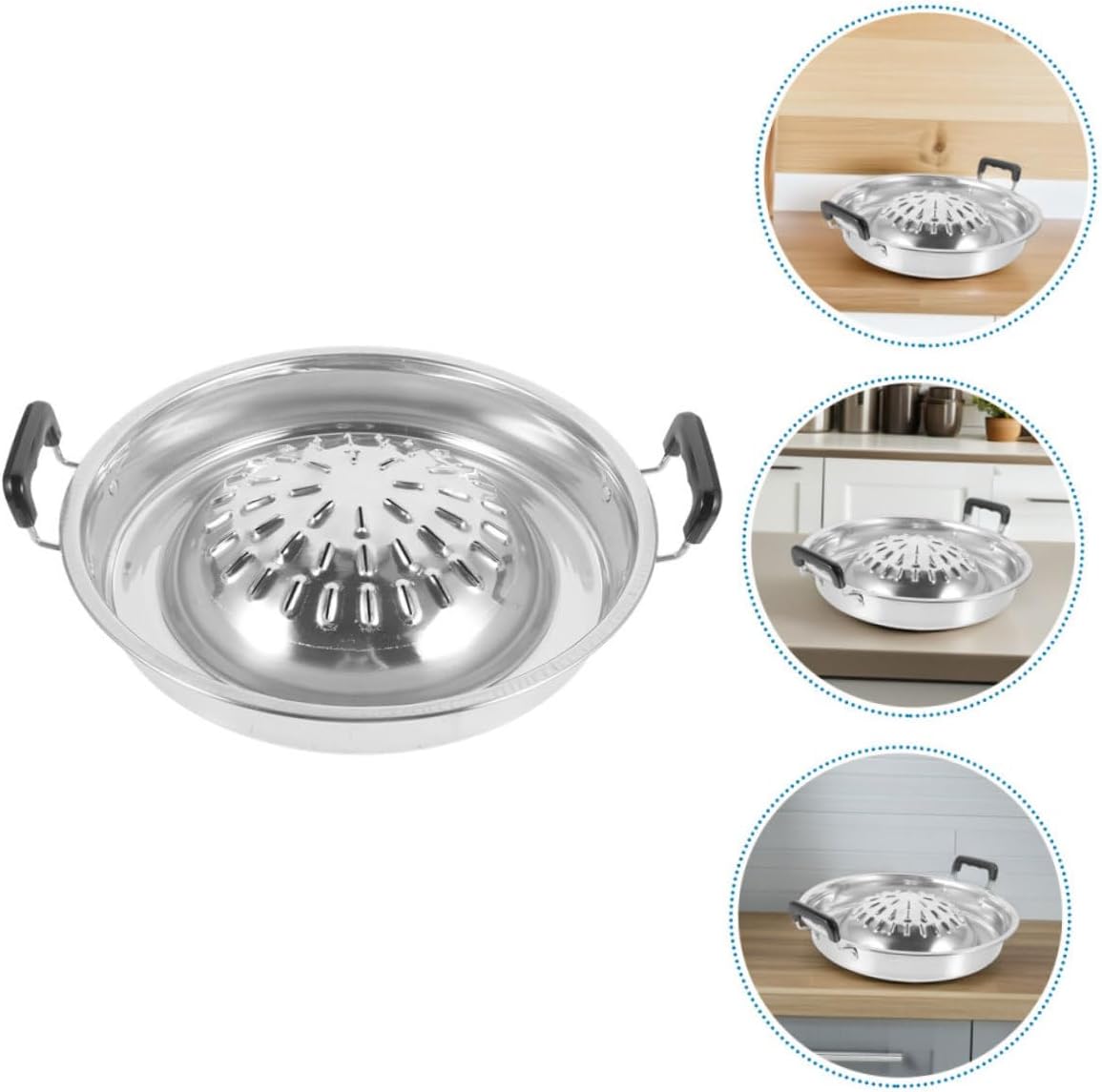 2pcs Portable Grill Pan Non-stick Coating Korean Style Bbq Grilling Tray for Outdoor Grill Indoor Outdoor Use Health-conscious Aluminum Design