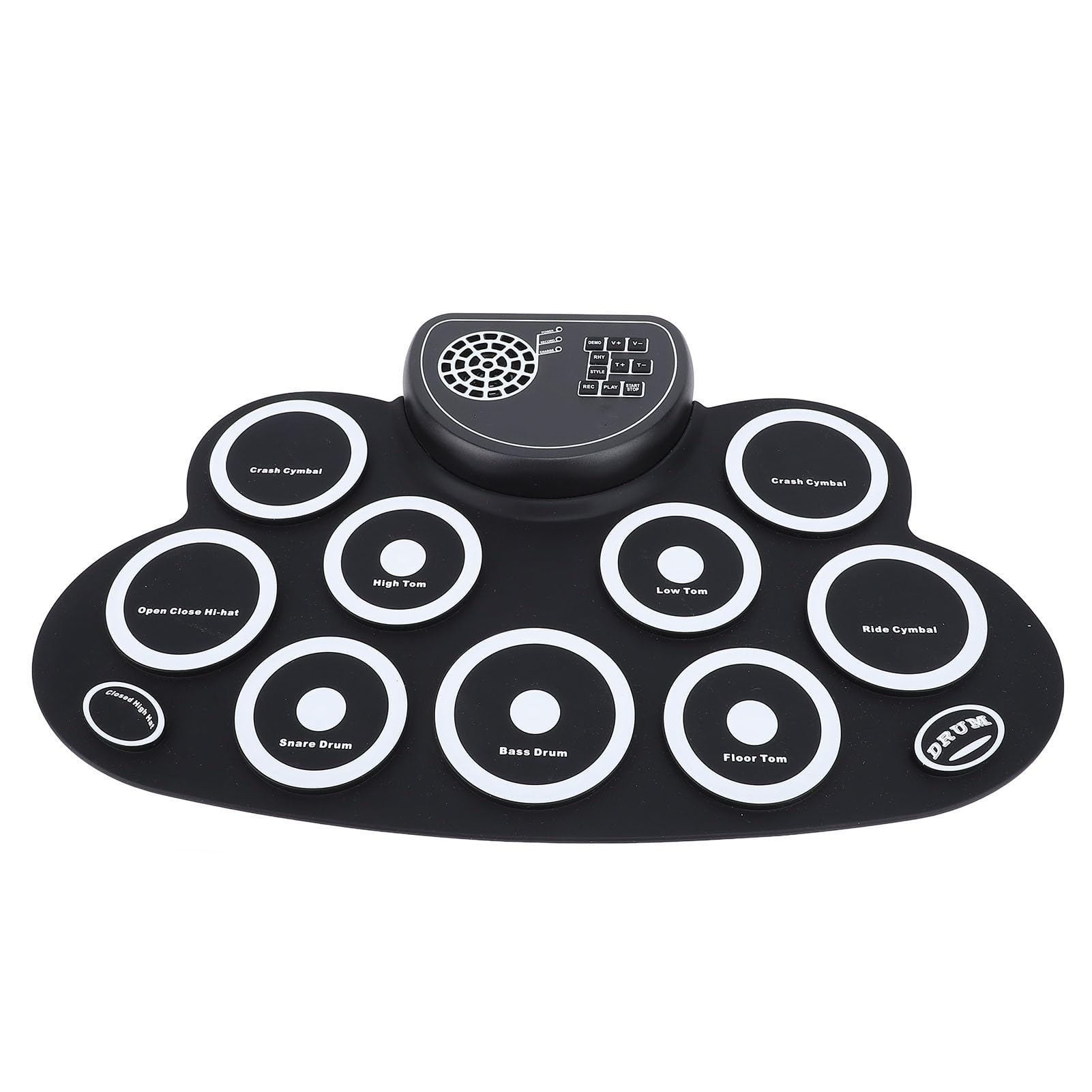Set de pads electrónicos enrollables recargables, kit de batería eléctrica inalámbrico con altavoz integrado, tambor de práctica de silicona con doble pedal para principiantes y