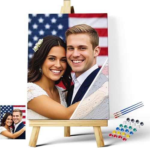 EGUEGU Pintura personalizada por números, haz tu propia imagen privada para adultos principiantes, kit de pintura acrílica personalizado sobre