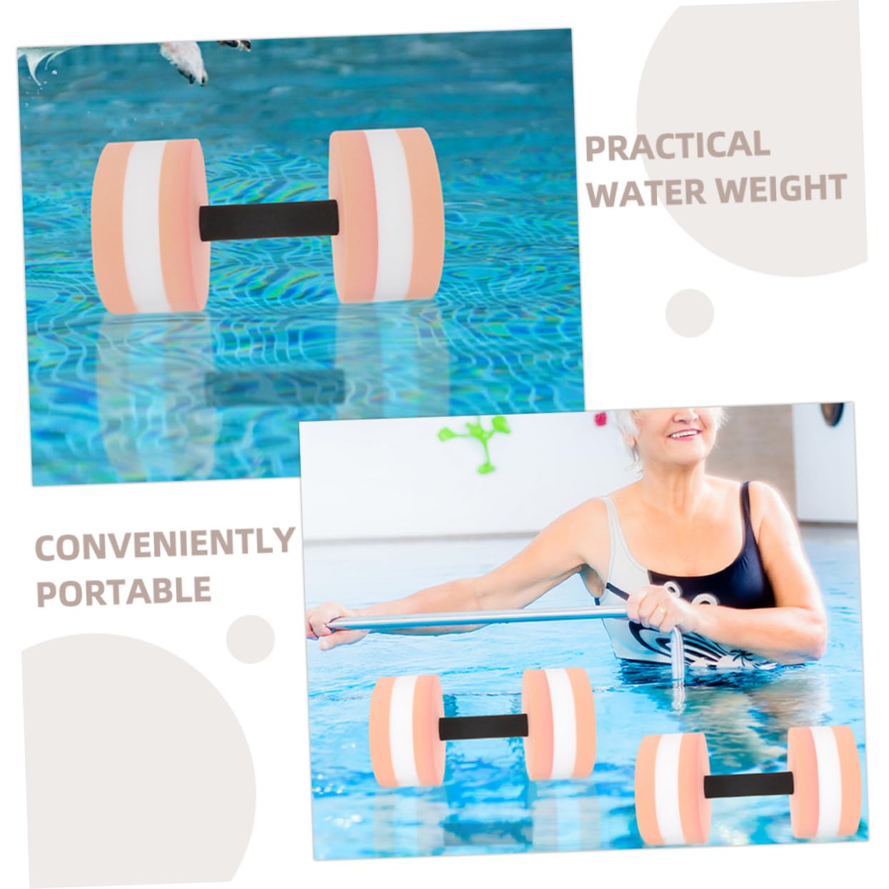 BESTonZON 4 Stück Wasserhanteln für Wassergymnastik Schwimmausrüstung für Effektives Training für Erwachsene zur Verbesserung von Flexibilität und Koordination