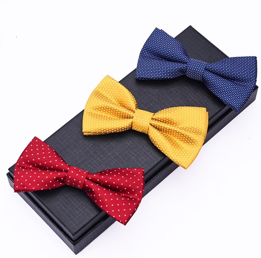 Yarn-Dyed Men's Bow Tie Wedding Groom Groomsmen Bow Tie Small Polka Dot Bow Tie