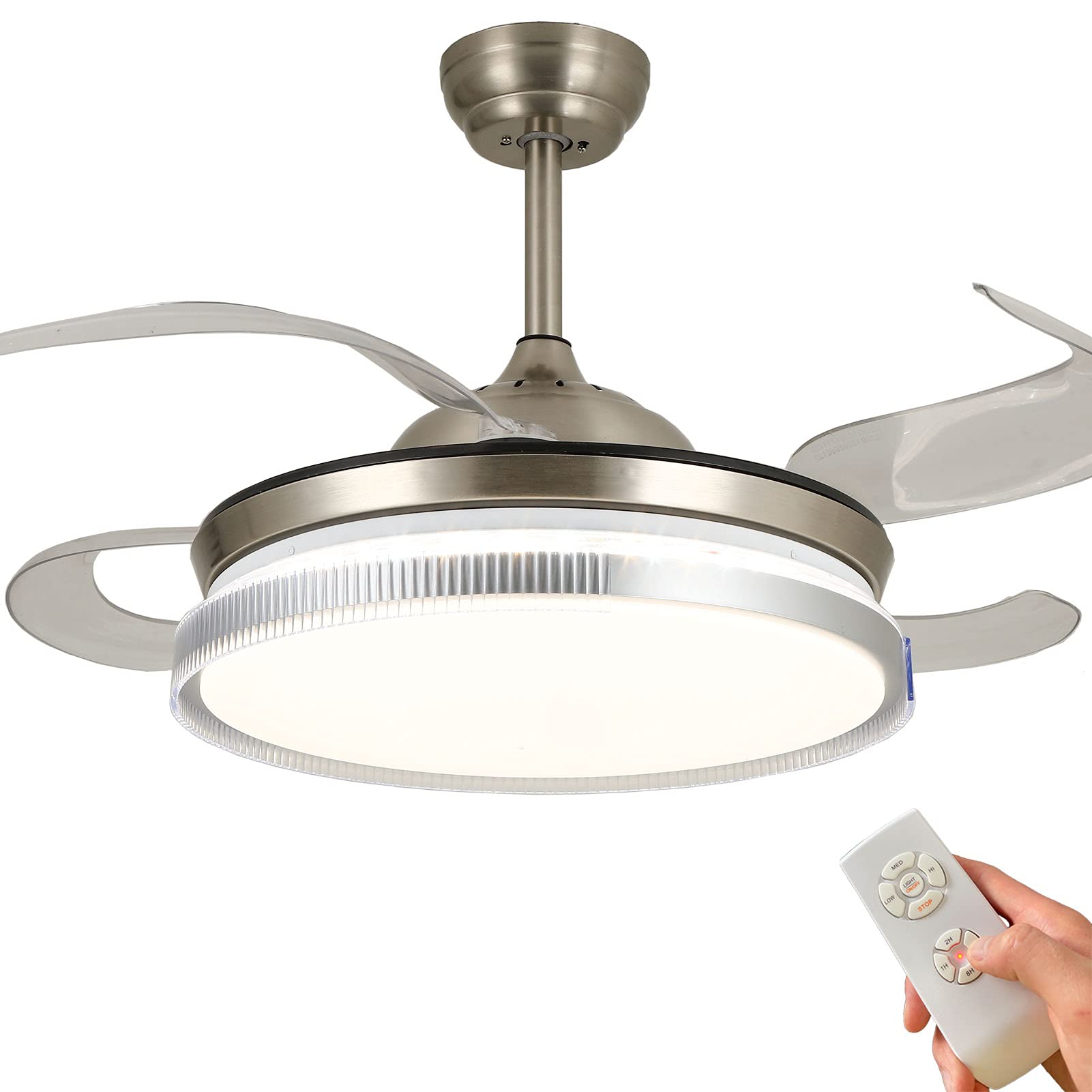 Buy CYZVQP Retractable Ceiling Fan with Light and Remote Control Modern