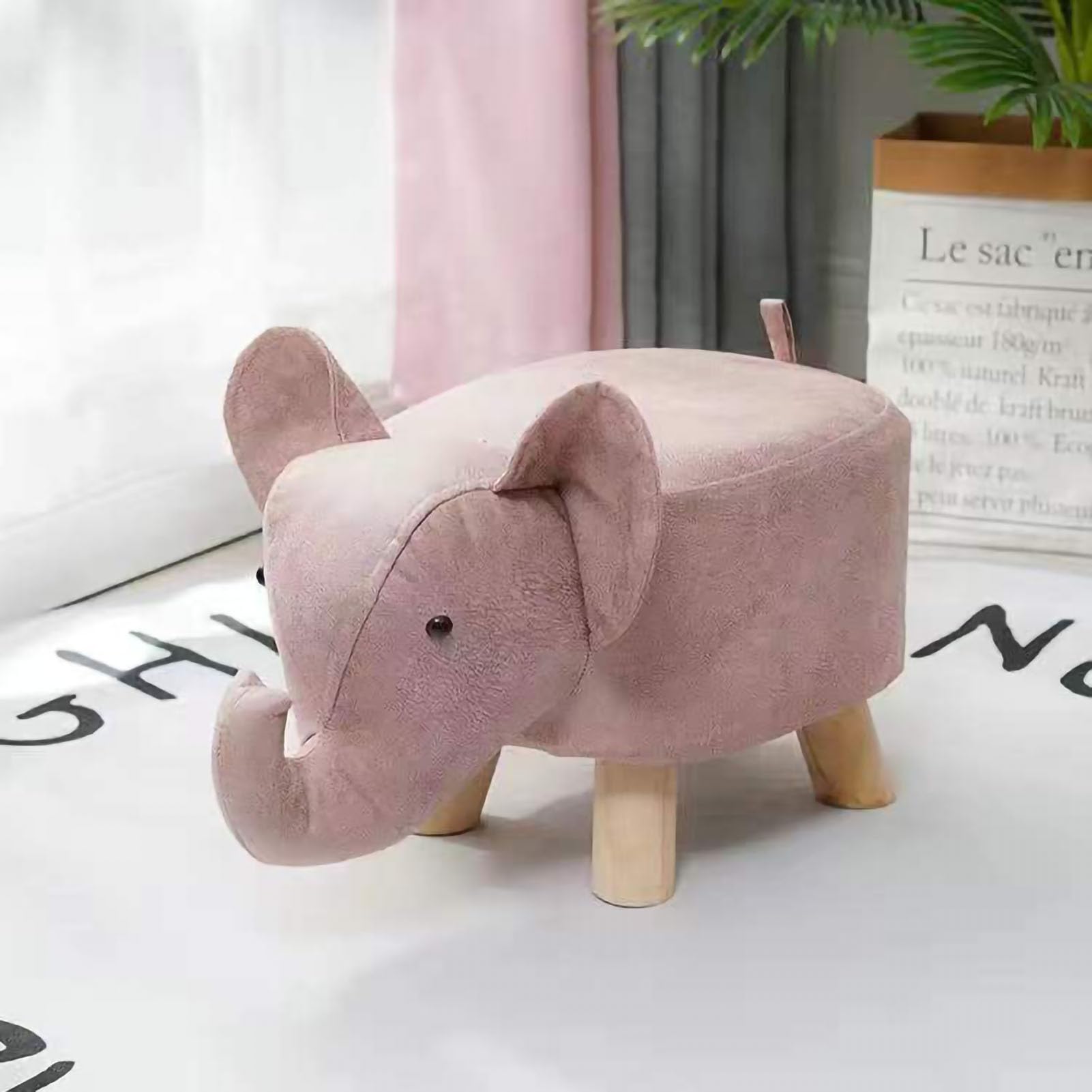 HERCHR Pesca di Elefanti di poggiapiedi per Animali, Carini sgabelli per Animali, poggiapiedi per Animali Multiuso Cartone Animato Simpatico Animale per Animali da Letto, Soggiorno o (Rosa)