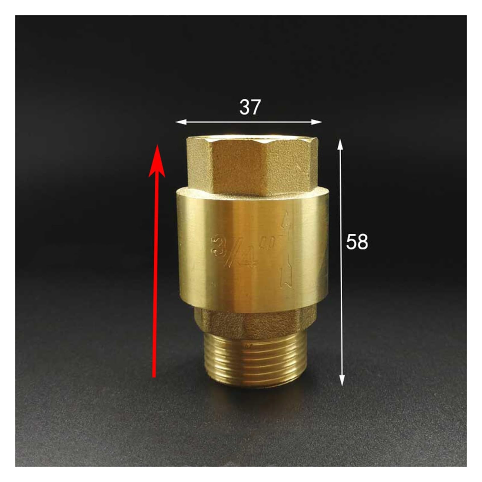 Valvola di ritegno Valvola di ritegno, valvola di non ritorno, 1/2 "3/4" 1 "BSP Filettatura maschio femmina Ottone Molla di sollevamento verticale Valvola di non ritorno unidirezionale(Female to Male,