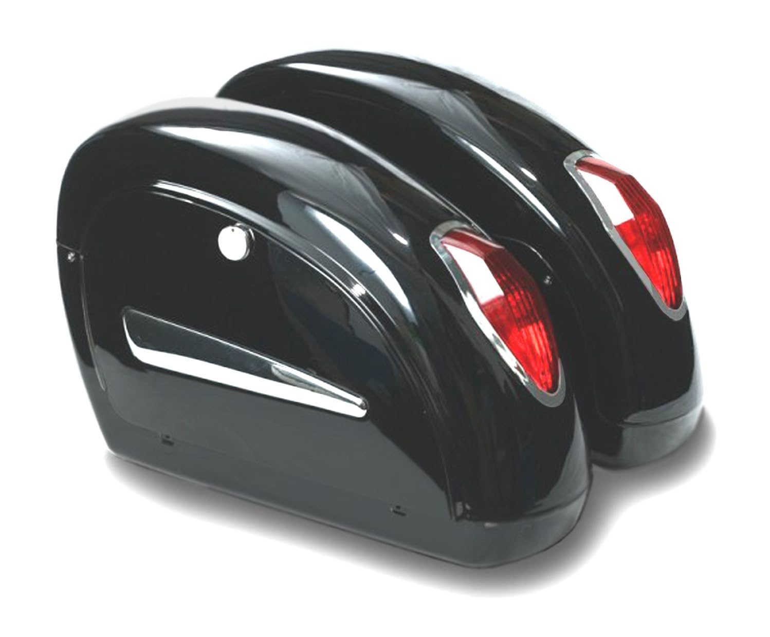 SPAAN Coppia Borse laterali rigide in abs nero lucido per moto custom 21 litri l'una