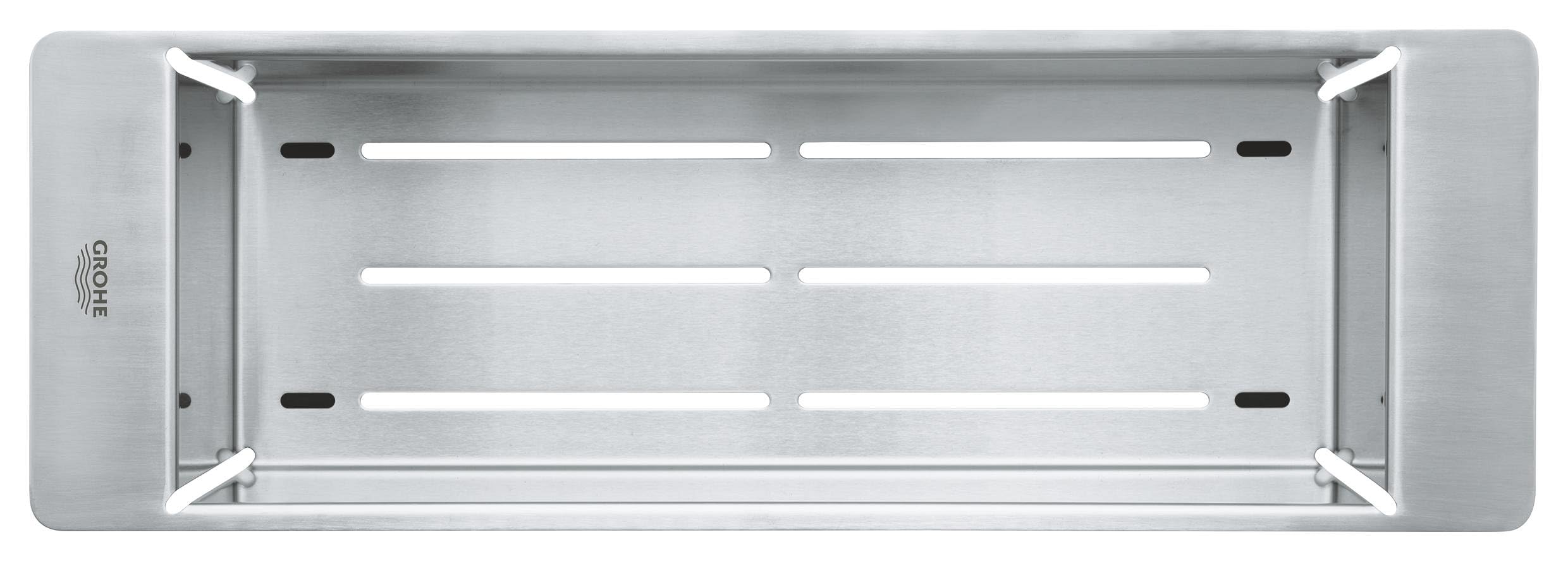GROHE Wielofunkcyjne sitko (stal nierdzewna, 450 x 150 x 100 mm, nadaje się do mycia w zmywarce, bez korozji), stal nierdzewna, 40852SD0