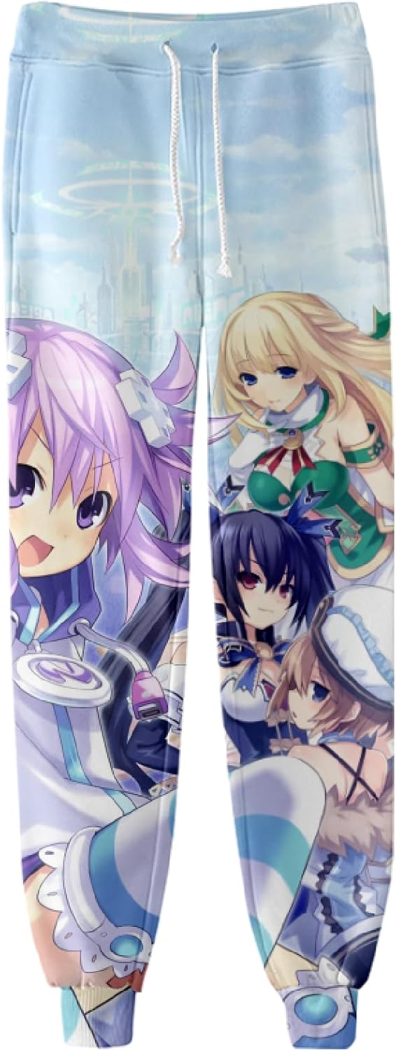 ISaikoy Anime Hyperdimension Neptunia Pants Trousers Gym Joggers Drawstring Cosplay Costume Sweatpants
