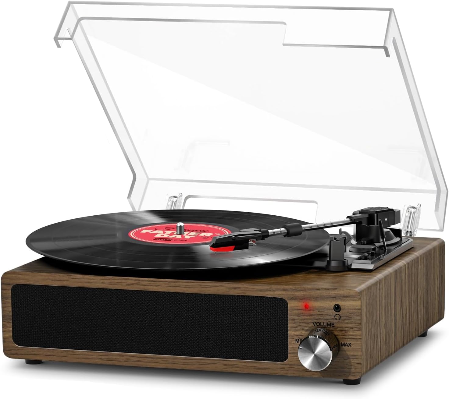 Schallplattenspieler Plattenspieler mit eingebautem Bluetooth-Empfänger und 2 Stereo-Lautsprechern, 3 Geschwindigkeiten, 3 Größen, tragbarer Retro- Plattenspieler für Unterhaltung und Heimdekoration