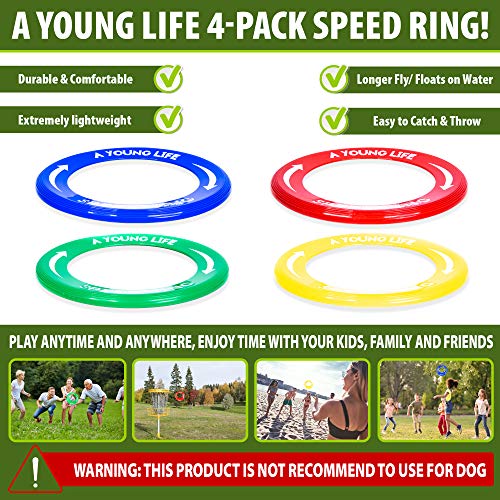 Frisbees Golf Discs Kids Adults - Kid\'s [4 Pack] Flying Rings Flying Disc - Fly Straight - Weight 1.15 OZ Only - Thumbnail 4