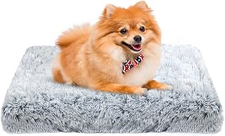 MDDK DY Hundebett, katzenbett, klein Hundekissen Waschbare, Flauschige Hundematte, Langer Plüsch, weiche Polsterung, multifunktional Hundekistenmatratze, Ombré-Grau,50x40x5cm product image