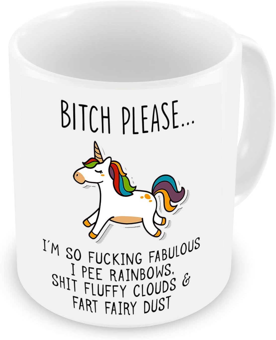 VIROSA Funny Unicorn Mug โ Bitch Please Iโm So Fabulous โ Rude and Fabulous Gift for Friends, Loved Ones, Coworkers โ Birthday, Office, Xmas, Secret Santa, Sassy Coffee Cup โ 11oz Ceramic Mug