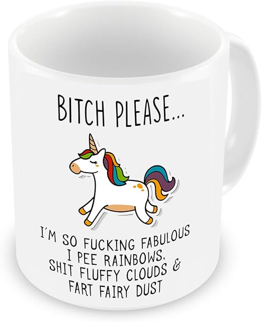 VIROSA Bitch Please I'm So Fabulous Unicorn Ceramic Mug, Funny Gift for Loved Ones, Birthday, Office Gift, Christmas, Thanksgiving, Funny Rude Gift Coffee Mug for Any Occasion Present